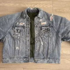 デニムブルー ダメージ加工 ジャケット
