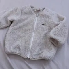 ホワイト フリース ジップアップアウター 95cm未満