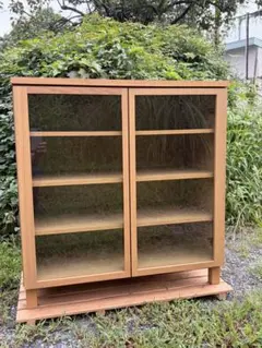 極美品！希少廃盤品！無印良品 MUJI オーク材 キャビネット ガラス扉