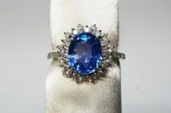 パーセルジュエリー ポンポネリング 8mmスイスブルートパーズ×アクア