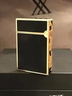 S.T. Dupont】デュポン ガスライター ゴールド×ブラック都彭刻印