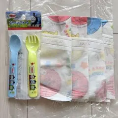 コストコ 使い捨てエプロン ビブスター お食事エプロン トーマス スプーン