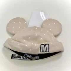 【新品】ディズニー　ファンキャップ　ベージュ　ドット
