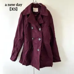 a new day 【XS】バーガンディ ピーコート レディース コート 赤のサムネイル