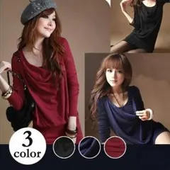 秋新作★ビジュー付エレガントワンピース★チュニック★レディース★大きいサイズ