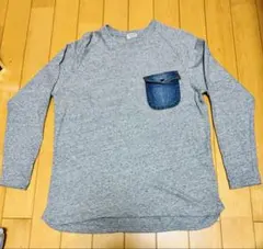 長袖カットソー デニムポケット付き グレー F.O.KIDS