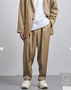 UNITED ARROWS ギャバジン 2プリーツパンツ ベージュ