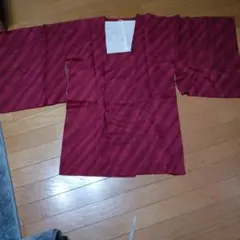 極上品　どんな着物にも似合うグラデーションワインレッドストライプと菱形模様の羽織