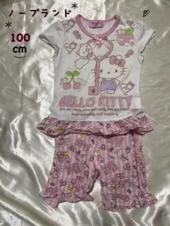 【M_566】ノーブランド ハローキティ 半袖パジャマ 100cm