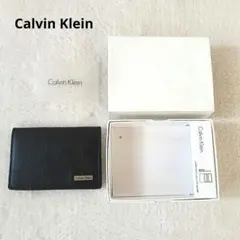 新品箱付き Calvin Klein 名刺入れ カードケース ブラック レザーのサムネイル