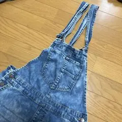 デニムサロペット ライトブルー ダメージ加工