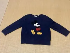 ミッキーマウス 長袖ニットトレーナー ネイビー