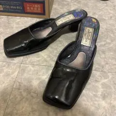 ブラック　スクエアミュール　キラキラ　25