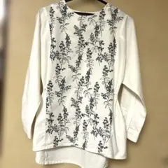 and myera 長袖 ブラウス 花柄 刺繍 ホワイトのサムネイル