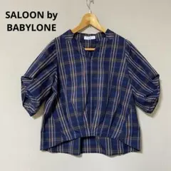 SALOON by BABYLONE ボリューム袖ブラウス　ネイビー　フリーのサムネイル