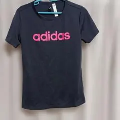 adidas 半袖 Tシャツ ネイビー ピンクロゴのサムネイル