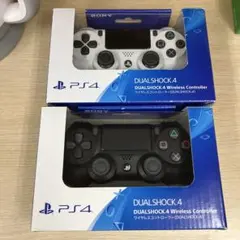 ①【美品】PS4コントローラー 純正 DUALSHOCK4 ホワイト　ブラック