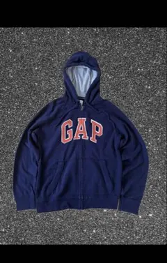 00s Old GAP アーチロゴ ジップフーディー 短丈 Mサイズ　y2k