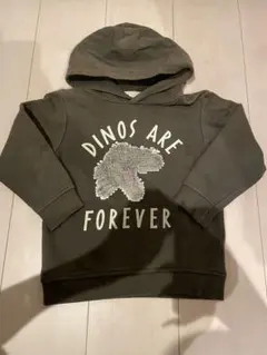 H&M キッズ パーカー 恐竜 スパンコール 110cm