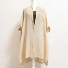 ミズイロインド コットン ゆったり ロングシャツワンピース 羽織 体型カバー