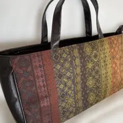 和柄　和装　帯柄ハンドバッグ