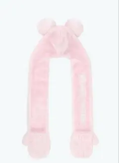 マフラーキャップ　ピンク　ミッキー　ミニー