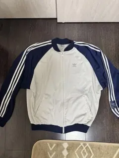 adidas 3本ラインジャージ L ホワイト/ネイビーのサムネイル
