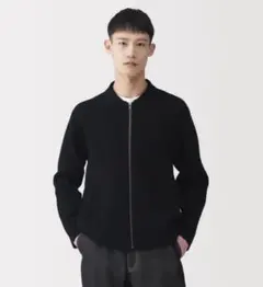 「MUJI Labo」紳士　コットンミラノリブ襟付きジップカーディガン ムジラボのサムネイル