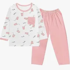 ★キッズパジャマ 女の子 長袖 薄手 ルームウェア 部屋着 ナイトウェア 上下のサムネイル