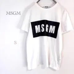 ◇エムエスジイエム【S】半袖Tシャツ ボックスロゴ ユニセックス イタリア製のサムネイル