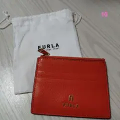 新品未使用　FURLA オレンジ レザー カードケース