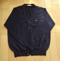 Crocodile ダークネイビー Vネックカーディガン サイズLL