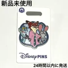香港ディズニー　ズートピア　ニック　ジュディ　ピンバッジ