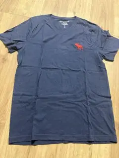 Abercrombie & Fitch ネイビー Vネック Tシャツ M