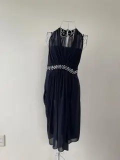 INDIVI ネイビー パーティードレス ビジュー装飾のサムネイル