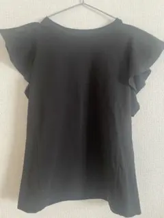 UNIQLO フリル袖 ブラック Tシャツ M