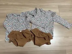 コトリ　花柄　セパレート水着　２セット　双子