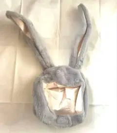 被り物 ウサギ 帽子 撮影 小道具 コスプレ かわいいうさぎグレー