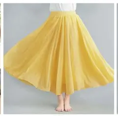 【新品】サーキュラースカート イエロー　丈85