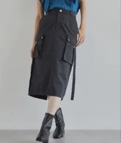 ⑥ ミモレ丈ミリタリーカーゴスカート VIS ビス スカートのサムネイル