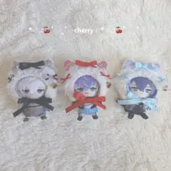 【ブルー】にじぱぺっと ぬい服 10cm 被り物 着ぐるみ 帽子 ねこ耳