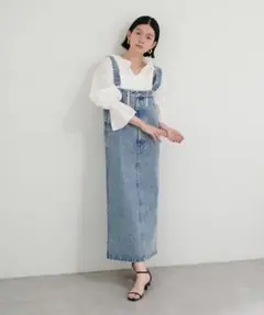 LARUTA(ラルータ) サロペットロングスカート　デニム　M