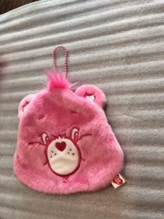 美品　ケアベアキーホルダー型ポーチ ピンク