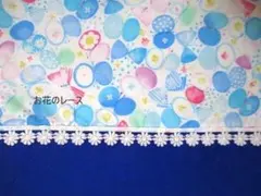 長方形45×35cm♪水色リボン蝶 キルティング座布団カバー防災頭巾カバー入学