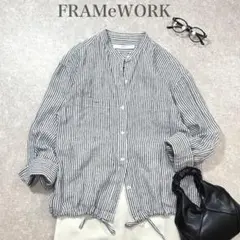 美品】FRAMeWORK フレンチリネンドロストシャツ ホワイト2025SS - メルカリ