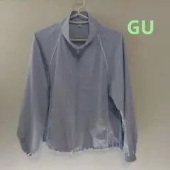 GU ジャンパー　ブルゾン　ライトブルー　Lサイズ　レディース
