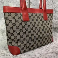 美品 GUCCI グッチ トートバッグ GG柄 ハンドバッグ A4収納