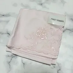 JUNKO SHIMADA ハンカチ ピンク ローズ 刺繍 結婚式 スカラップ