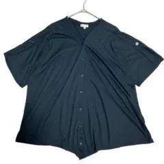 ハッシュアッシュ　半袖カーディガン　M Vネック　薄手　レーヨン　a2350