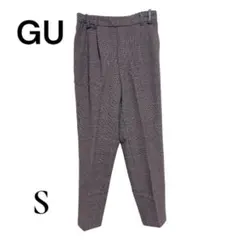 【人気】GU チェック柄 スラックス Sサイズ レディース テーパード風
